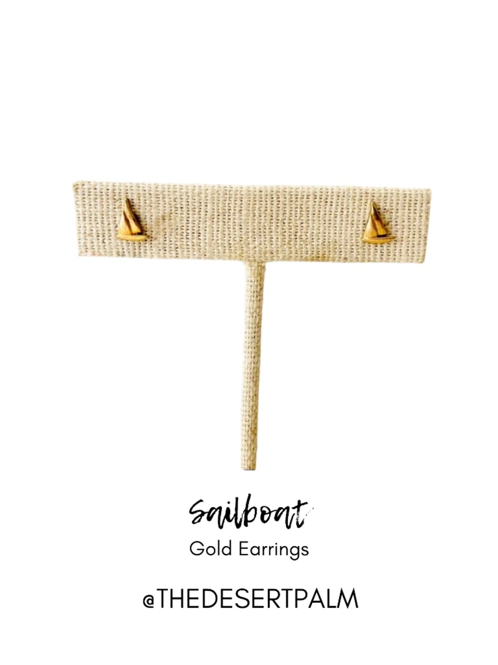 18K Gold Vermeil Sailboat Stud Earrings Handmade Hawaii